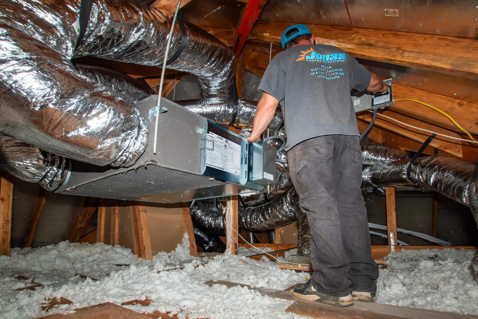 Air conditioning service project in a Northern California home