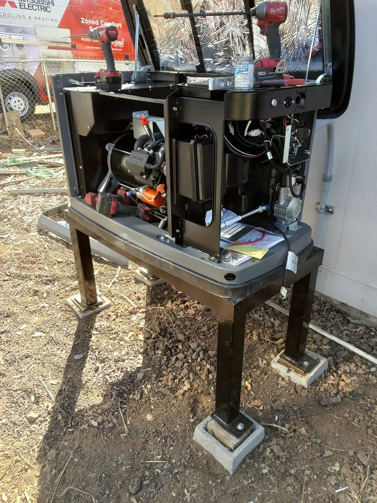Standby generator installed at a home